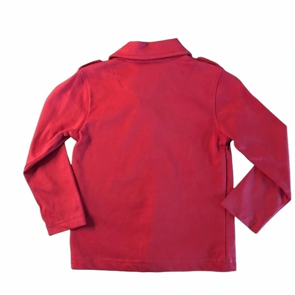 RUGGED BUTTS - BOYS RED LONG SLEEVE POLO SZ 2T